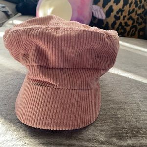 Pink corduroy conductor hat